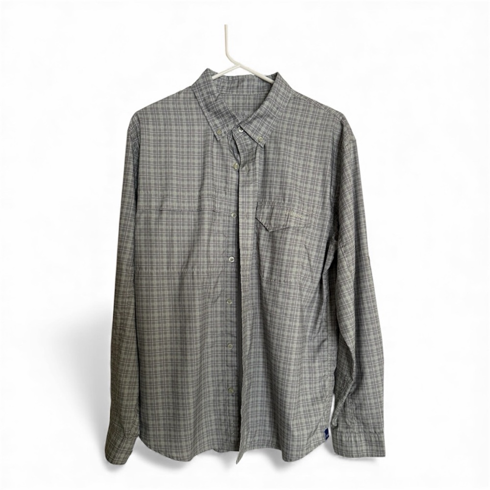 Huk Performance Fishing Men’s Button Down Long Sleeve Shirt Green (Size: M)